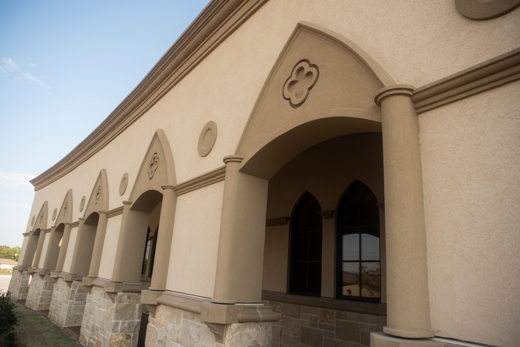 St Jude Catholic Church | Custom Color Cast Stone Surrounds for Doors and Windows | Unique Material Technology and Batch System of AAS