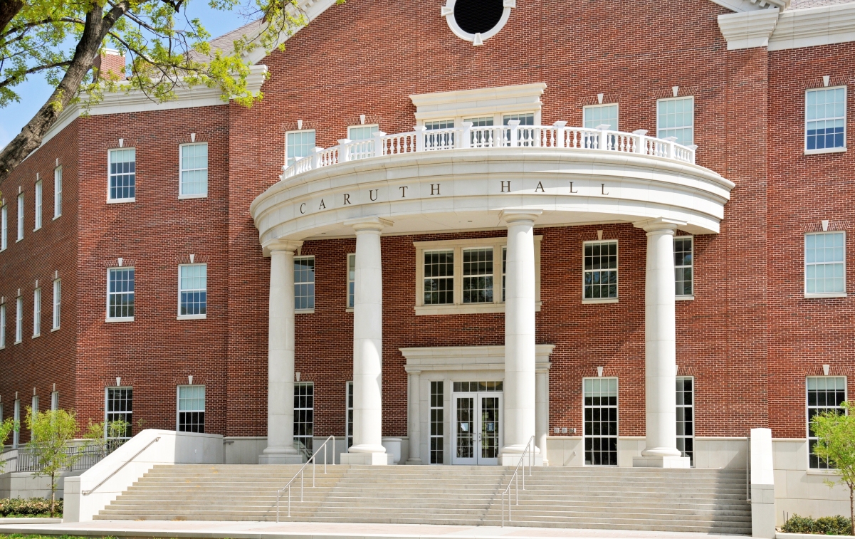 SMU Caruth Hall Architectural Stone Cladding | Cast Stone and Wet-precast Products Combined for Desired Design Accent | Large Column Porches and Entries, Design of Eaves, Window Surround Trim | Modular Columns Design