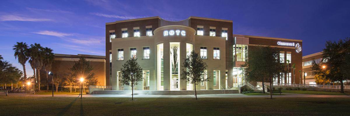 Project: UCF ROTC Building | Concrete Stone Panels Created Exterior Veneer, Entryway Elevation Cladding