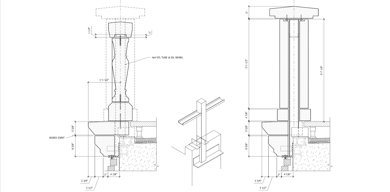 Balustrade System Design with Integrated Structural Tubing for Structural Support