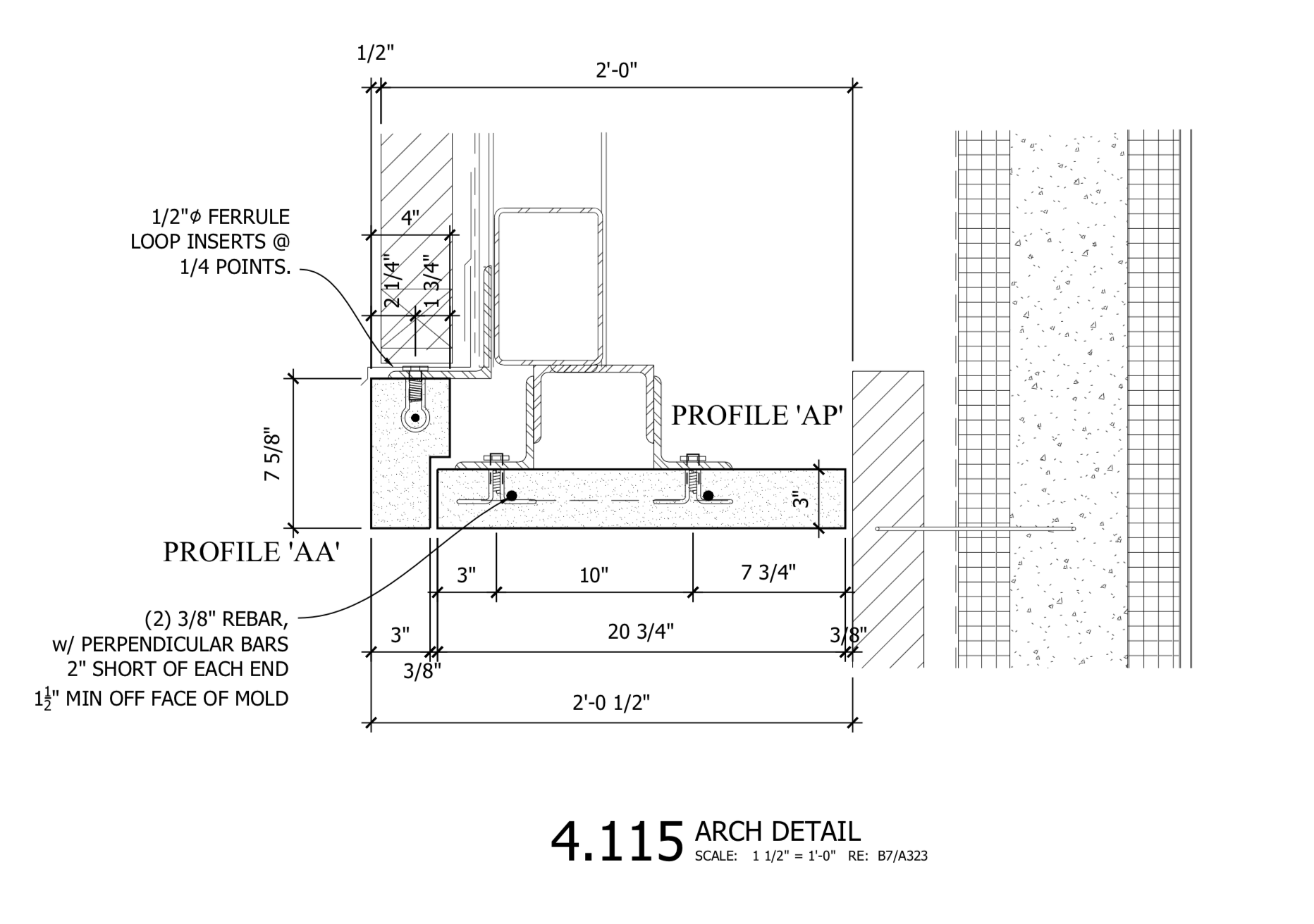 Section 4.115 - Connection Details for Suspended Soffit of Archway