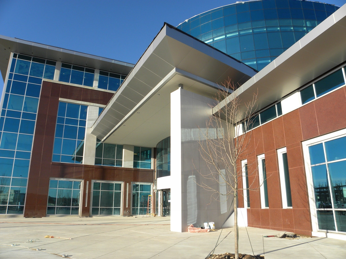 AAS Case Study | Higher Education Complex | Cast Stone Provided Partitions to Windows, Created Main Door Entry