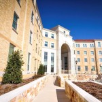 TCU_Worth Hills | Customized Pink Colors | The Entire Exterior of the Building is Created using Cast Stone except for the Brick Work