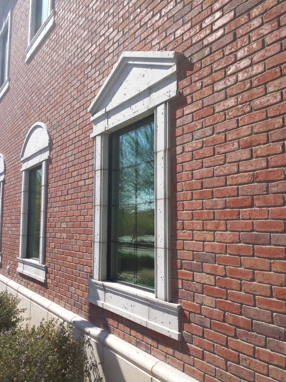 AAS Architectural GFRC Integrates Well with Brick Veneer | It Requires Less Depth Compared to Other Materials such Cast Stone or Precast Concrete
