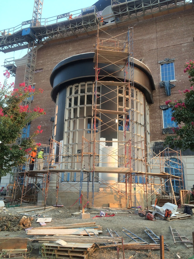 SMU Simmons Hall Construction | Precise engineering, Custom Manufacturing of Architectural Cast Stone for the Portico Columns