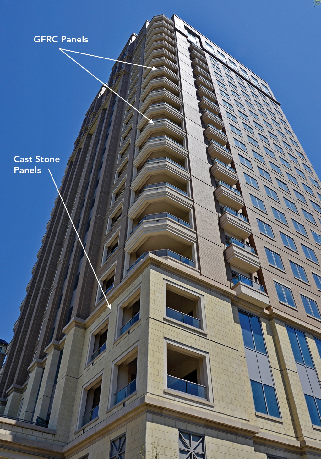 Stoneleigh Residential Tower - Cast Stone, GFRC Panels for Rain-screen, Cladding, Exterior Veneer Design