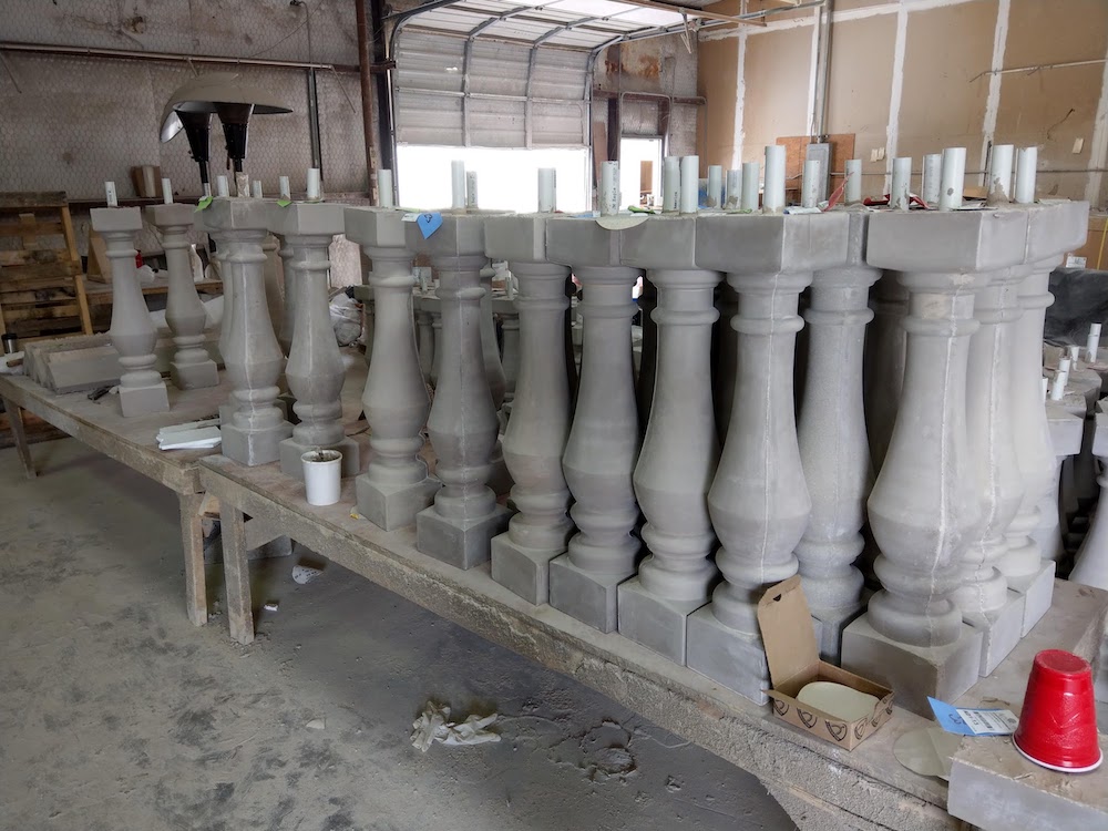 GFRC balusters cast in one piece