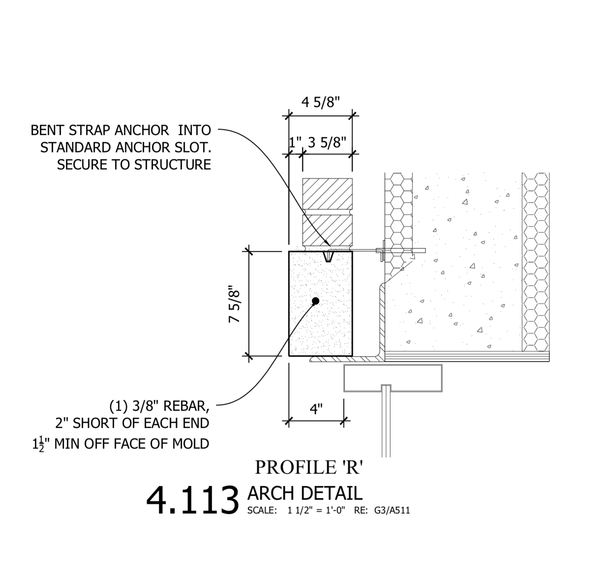 Section 4.113 - Connection Details for Suspended Soffit of Archway
