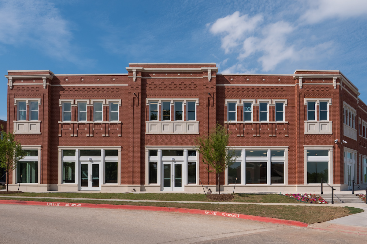 Parker Square Door trim, window trim highlights storefront features